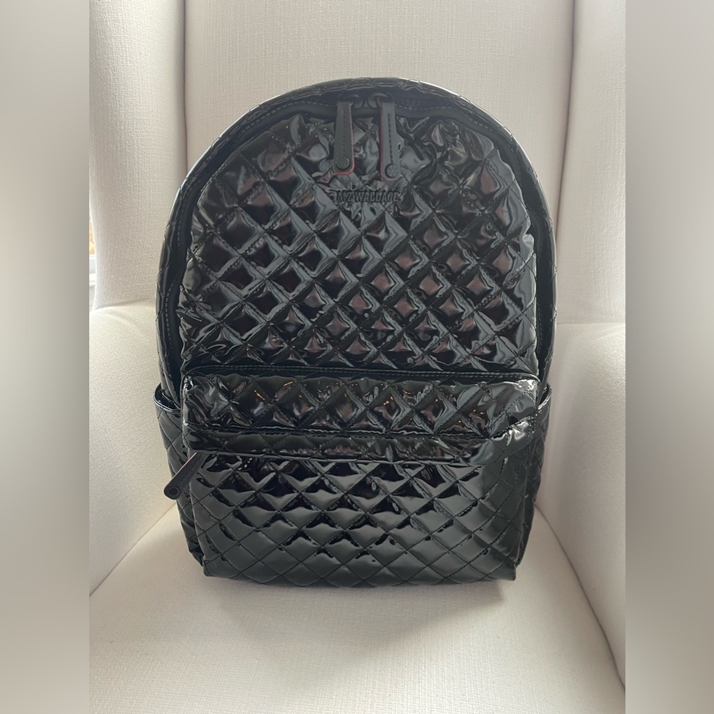 MZ Wallace Black Lacquer Metro Backpack Deluxe